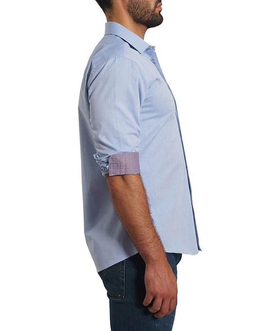 Jared Lang Blue 'Spread Collar Shirt for men