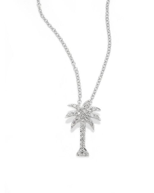 Effy Diamond \u0026 14k White Gold Palm Tree 