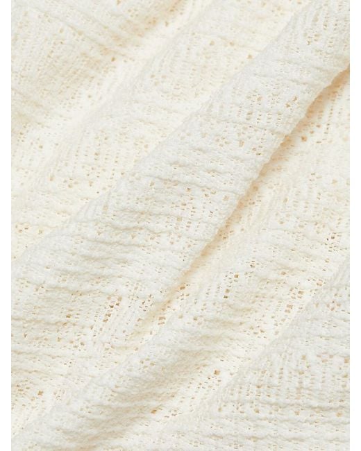 Rag & Bone White Julia Pointelle-Knit Polo
