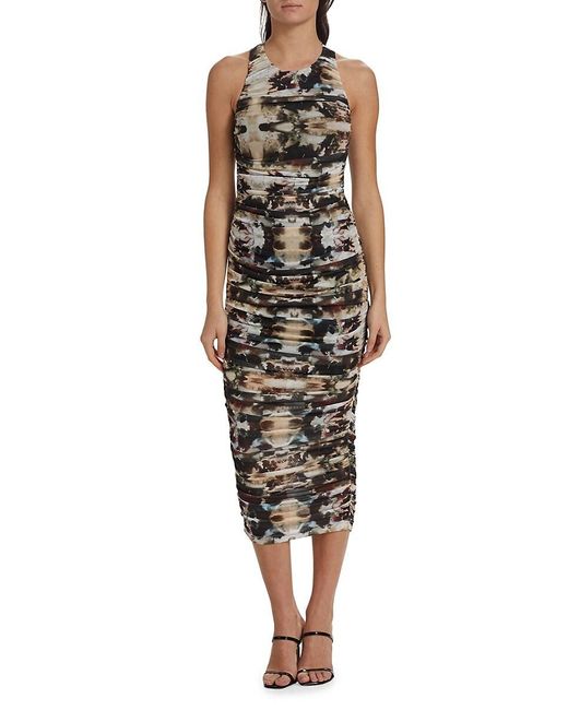 Cami NYC Multicolor Lissi Print Ruched Midi Dress