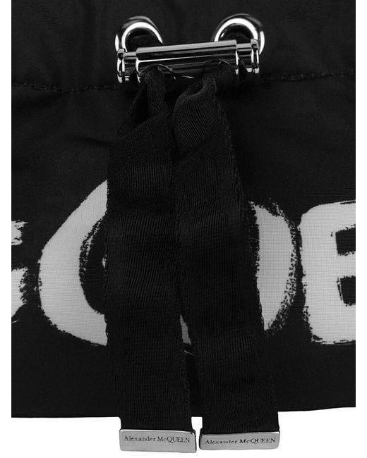 Alexander McQueen Black Small Logo Graphic Shoulder Bag