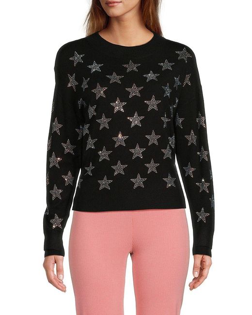 FOR THE REPUBLIC Black Star Embellished Sweater