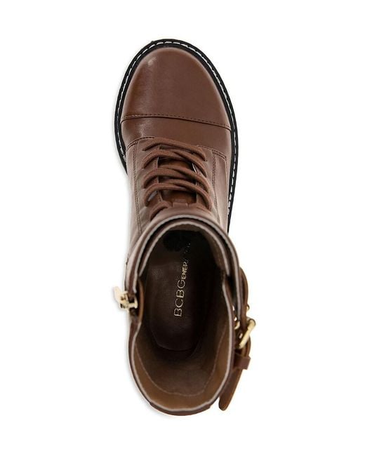 BCBGeneration Lug Sole Combat Boots in Brown Lyst UK