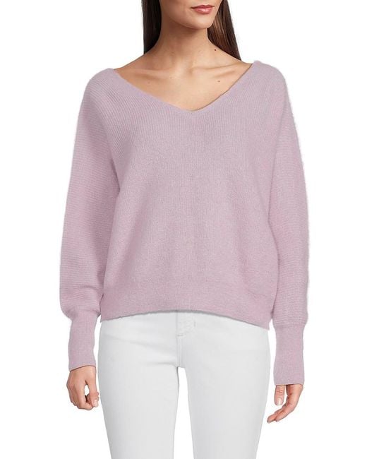 Ba&sh Purple Elsa Metallic Alpaca Wool Blend Sweater