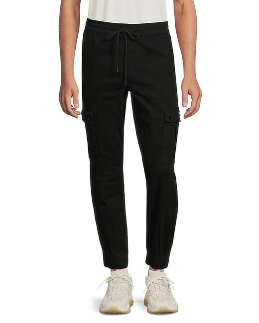 Wesc Slim Fit Utility Joggers in Black for Men Lyst UK