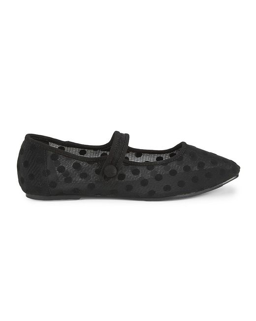 Saks Fifth Avenue Black Dot Ballet Flats