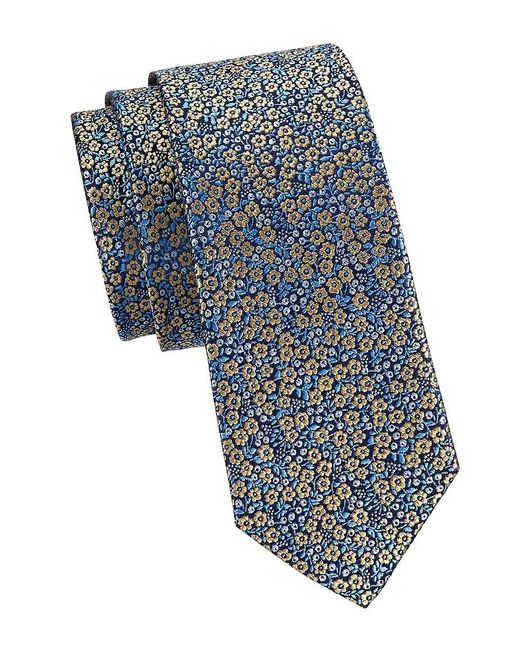 Ben Sherman Blue Floral Silk Tie for men