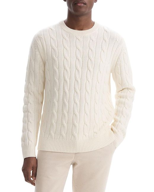 Theory White Montana Wool Cable-Knit Sweater for men