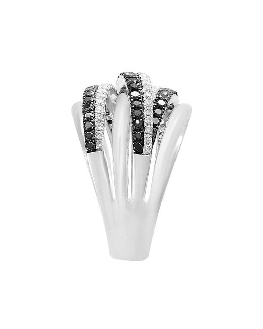 Effy 14k White Gold, White Diamond & Black Diamond Ring | Lyst UK