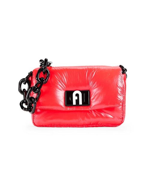 Furla Red Puff Chain Shoulder Bag