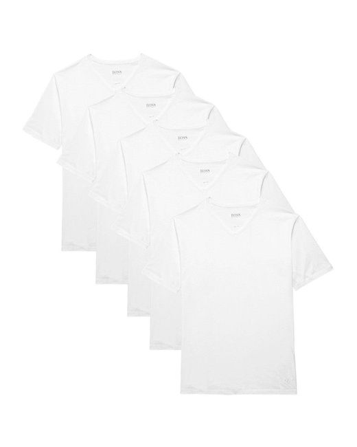 BOSS by HUGO BOSS 5-pack V Neck Undershirts in White for Men | Lyst