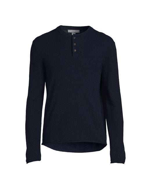 Men's cashmere top henley sweater
