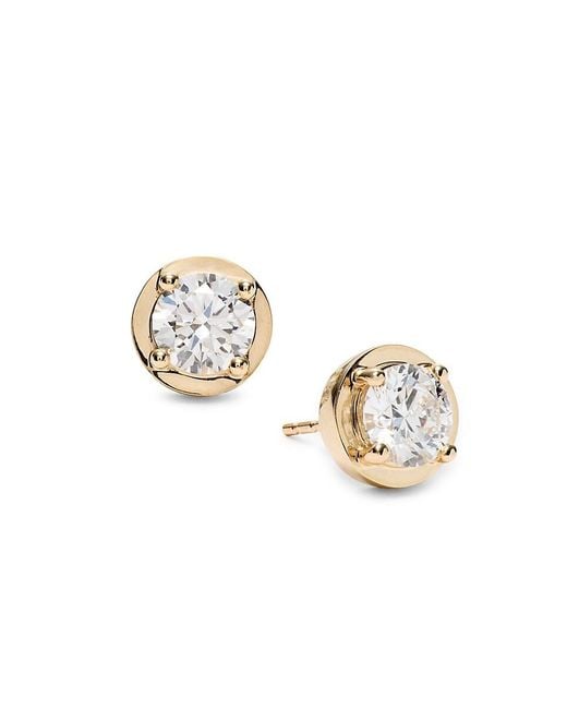 Saks Fifth Avenue Metallic 14K 1.5 Tcw Lab-Grown Diamond Bezel Stud Earrings