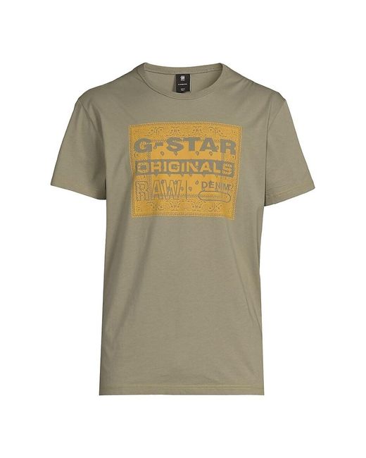 G-Star RAW Green Logo Graphic Tee for men