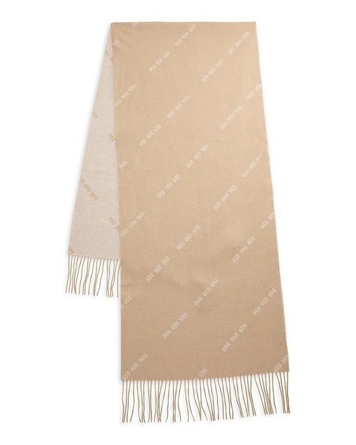 Ugg Black Monogram Print Wool Blend Scarf