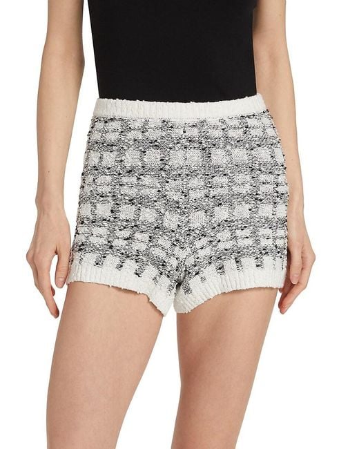Cinq À Sept Black Adalee Cotton-Blend Bouclé Shorts