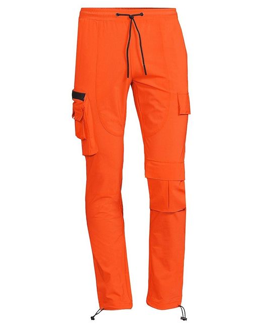 Orange drawstring best sale pants