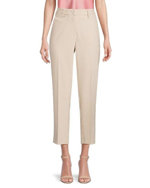 Bagatelle Natural Cropped Flat Front Straight Fit Pants