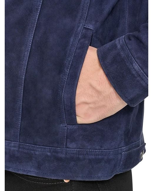 Cole Haan Green Suede Regular Fit Jacket for men