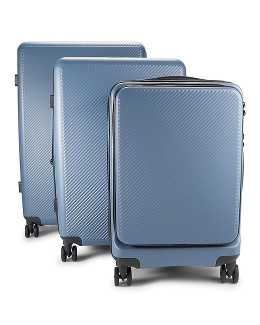 CALPAK Blue Malden 3-piece Textured Luggage Set