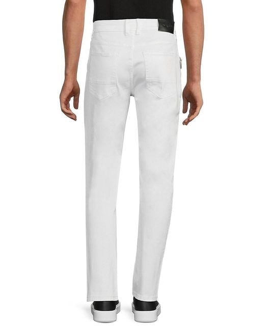Karl Lagerfeld White Solid Jeans for men