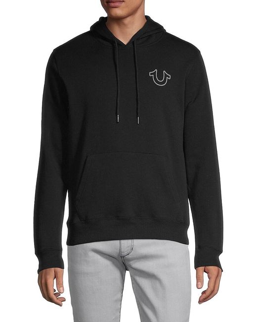 True Religion Cotton Logoback Hoodie in Black for Men Lyst