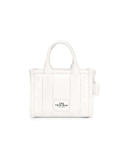 Marc Jacobs White Mini The Tote Bag Leather Tote