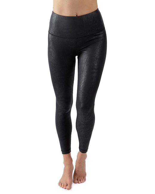 90 Degrees Faux Leather leggings in Black | Lyst Canada