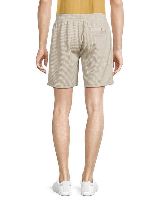 FLEECE FACTORY Natural Textured Flat Front Shorts for men