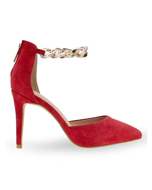 BCBGeneration Core Suede Chain Point Toe Pumps in Red Lyst UK