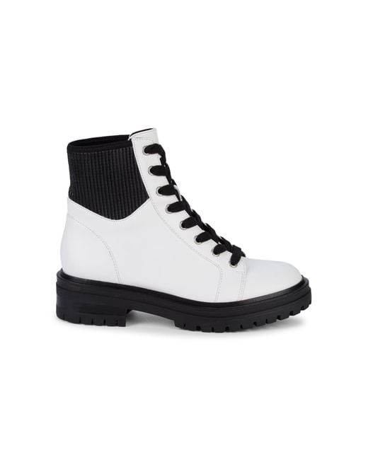 Kenneth Cole White Rhode Combat Boots