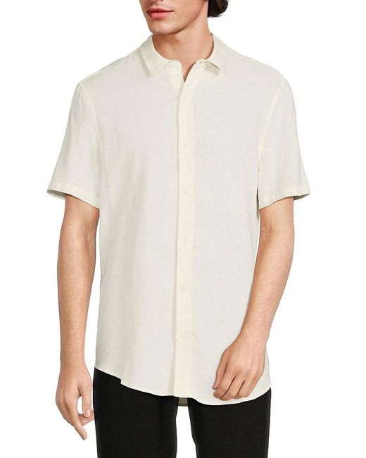 Onia White Linen Blend Shirt for men