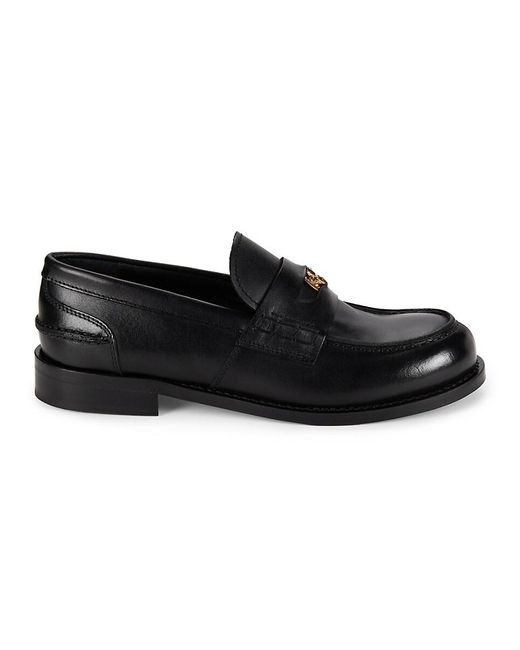Roberto Cavalli Black Leather Penny Loafers