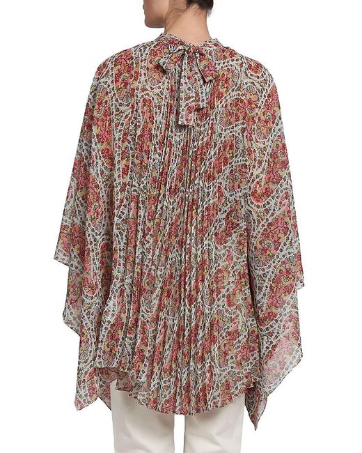 Etro Brown Floral Paisley Poncho