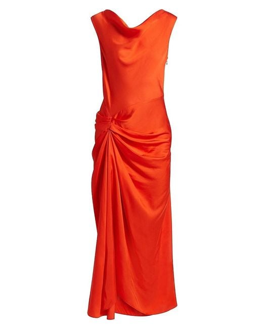 A.L.C. Red A. L.C. Dara Draped Midi-Dress