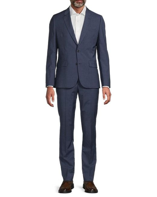 Paul Smith Blue Wool Tailored Slim-Fit Suit for men