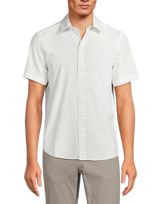 Kenneth Cole White 'Short Sleeve Button Down Shirt for men