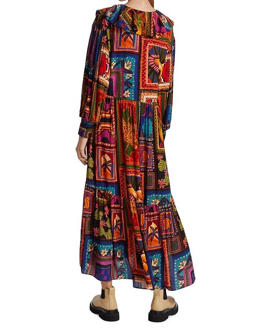 FARM Rio Patchwork Tapestry Maxi Dress in Red | Lyst Canada