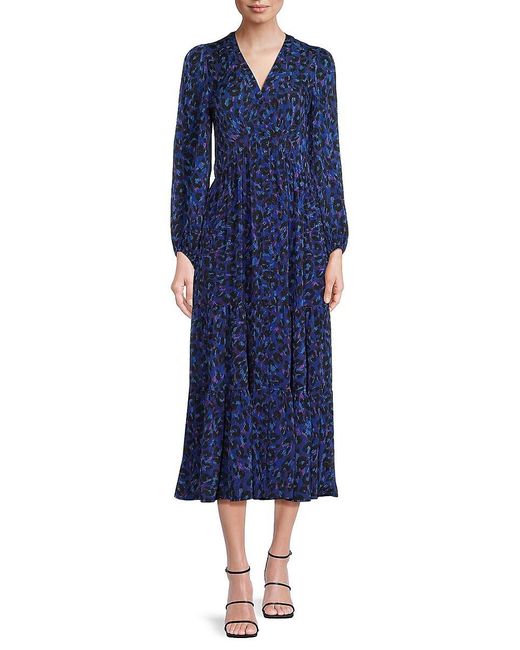 Ba&sh Blue Linette Print Tiered Maxi Dress