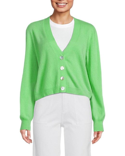Crush Green Relaxed Cashmere Cardigan