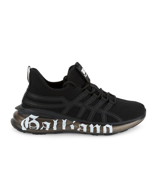 John Galliano Black Logo Low-Top Running Sneakers for men