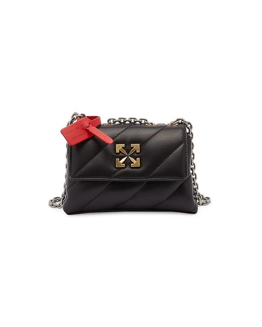 Off-White c/o Virgil Abloh Black Jackhammer Leather Quilted Shoulder Bag