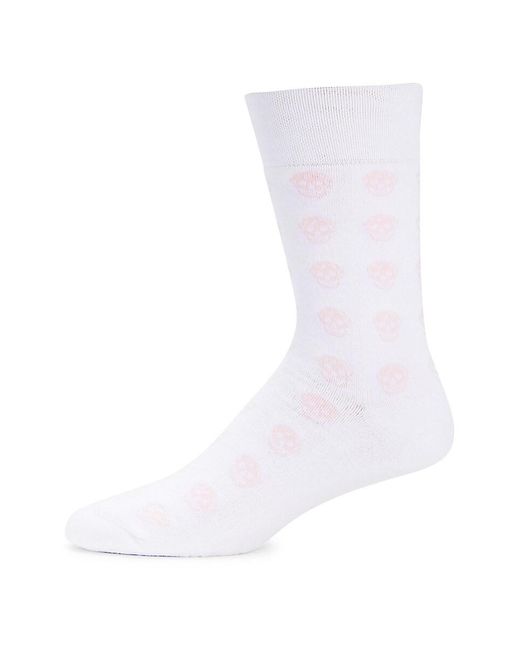 Alexander McQueen White Pattern Socks for men