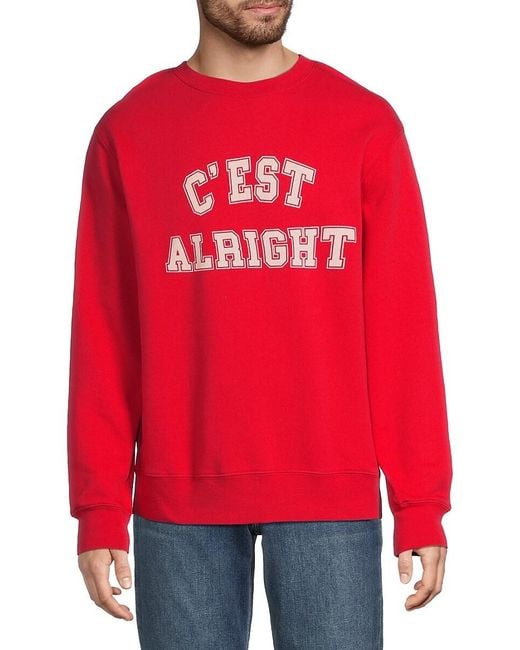 Zadig Voltaire Men's Red Simba Graphic Merino Wool Sweatshirt