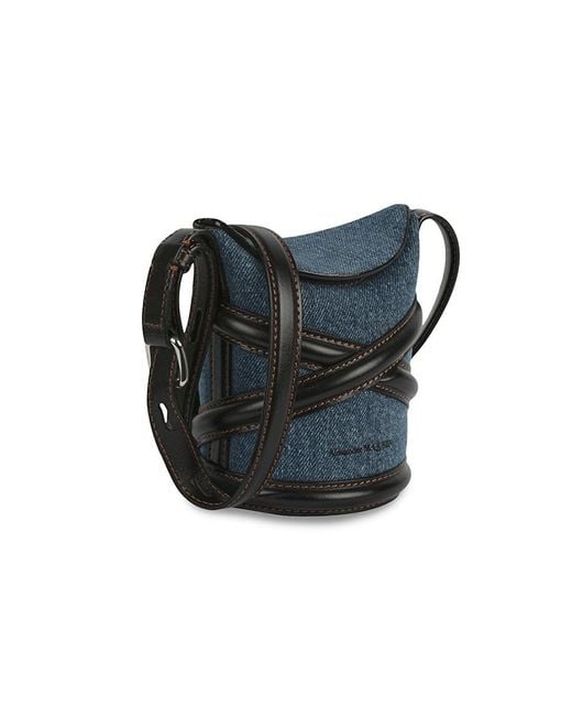 Alexander McQueen Black The Curve Mini Bucket Bag