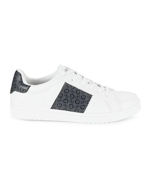 Guess White Lodda Logo Low Top Sneakers for men