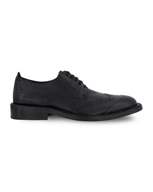 Karl Lagerfeld Black Paris Label Perforated Dress Shoes for men