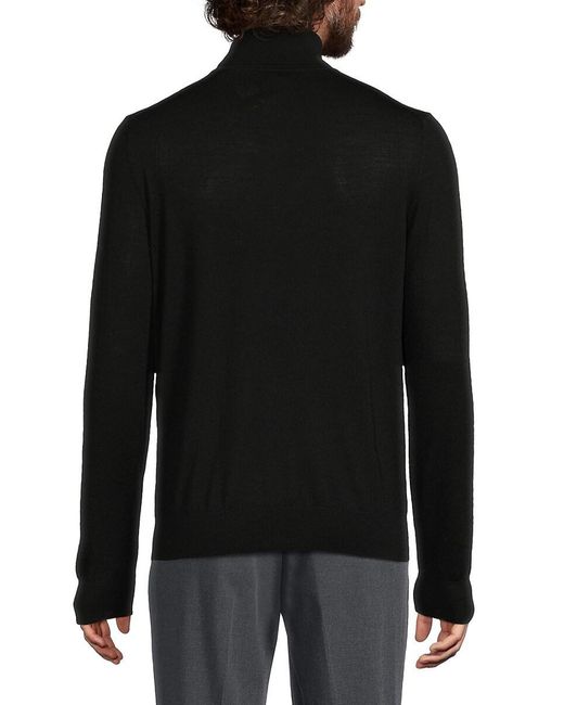 Bruno Magli Blue Classic Fit Merino Wool Turtleneck Sweater for men