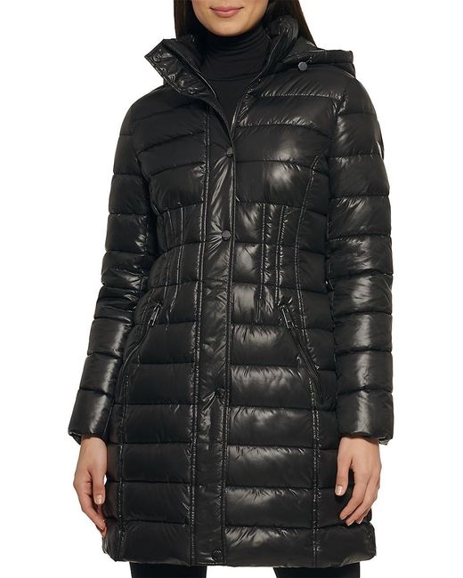 Guess Channel Quilted Puffer Jacket in Black | Lyst Canada
