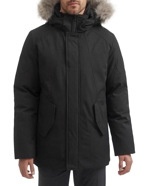 Toboggan Canada Black Nick Iii Faux Fur Hooded Puffer Jacket for men